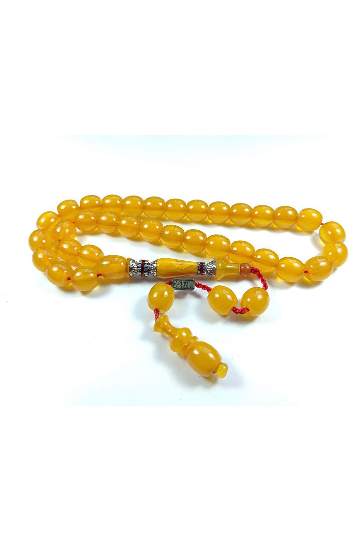 Ebu Zeyn Usta Işi Imzalı 925 Ayar Nakkaş Imame Sıkma Kehribar Sertifikalı