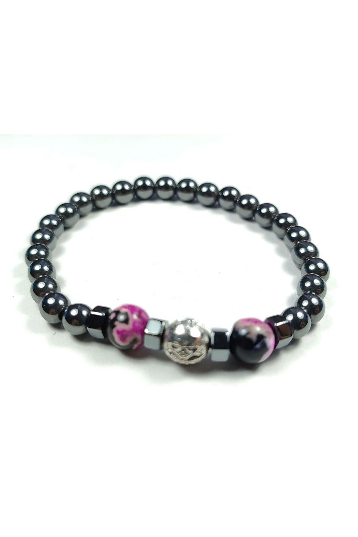 Hematit ve Doğal Taş Kombinli Bileklik Model No:467