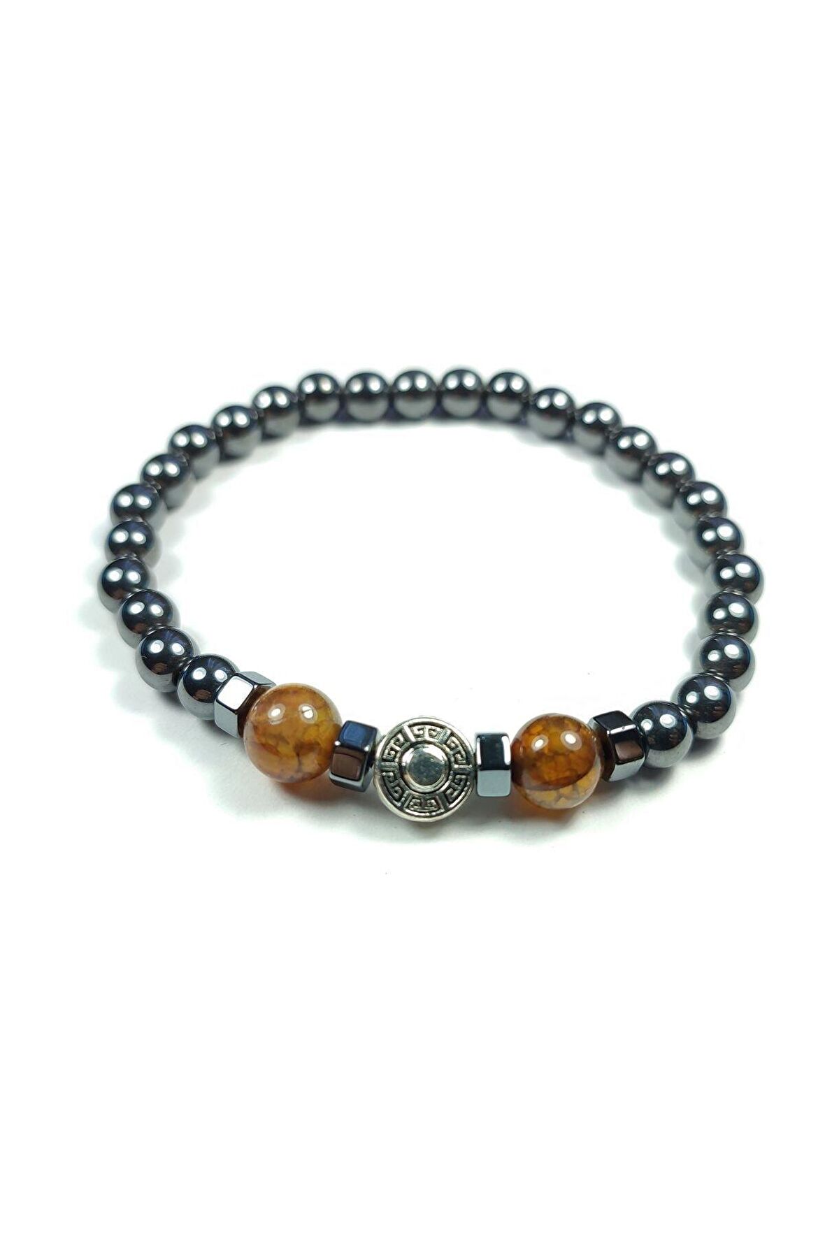 Hematit ve Doğal Taş Kombinli Bileklik Model No:458