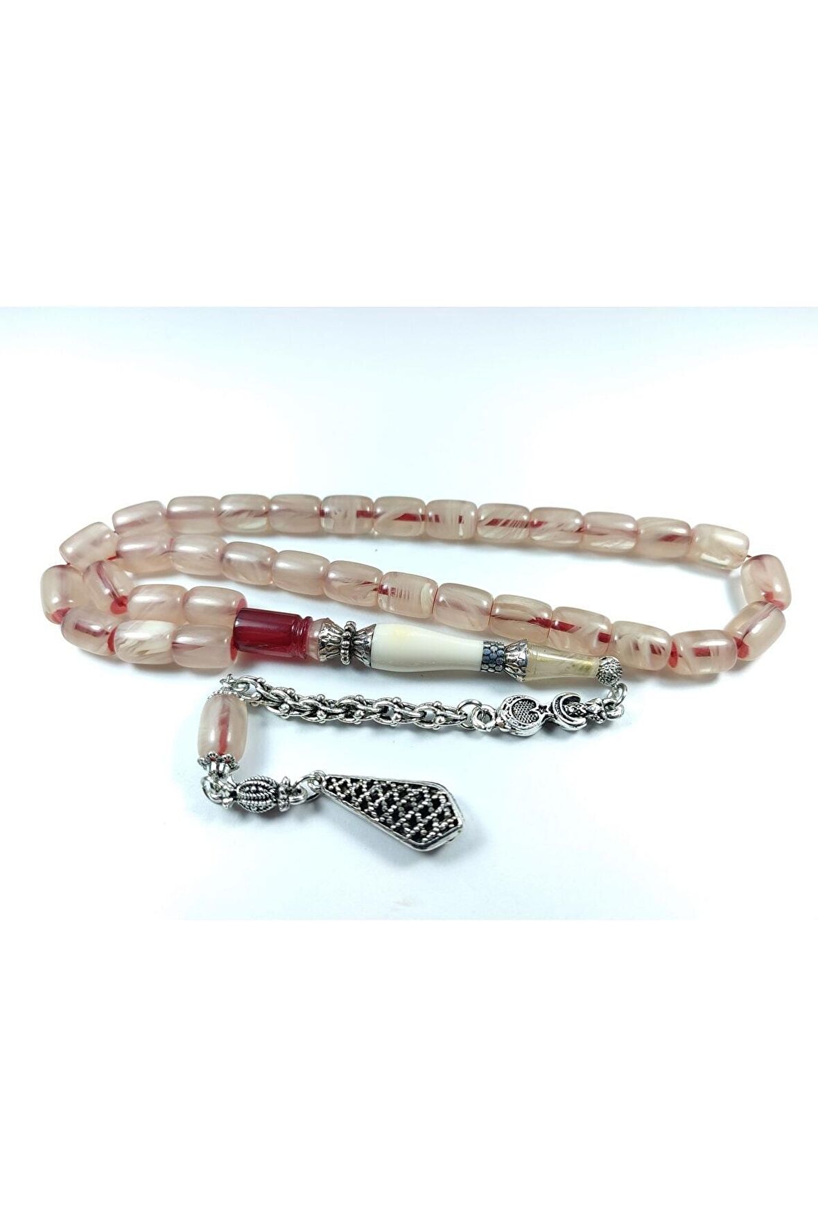 Gümüş Kaplama Püskül Kombinli Nakkaş Imame (BRONZ) Sıkma Kehribar Sertifikalı