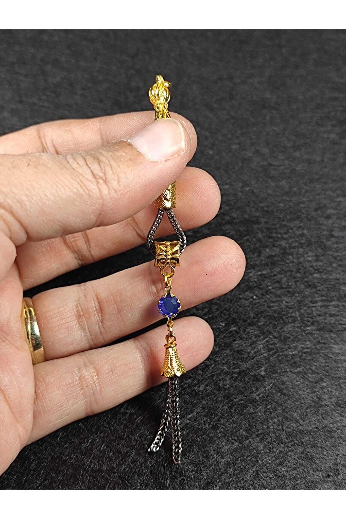 Usta Işçilikli Gümüş Kaplama Tesbih Püskülü