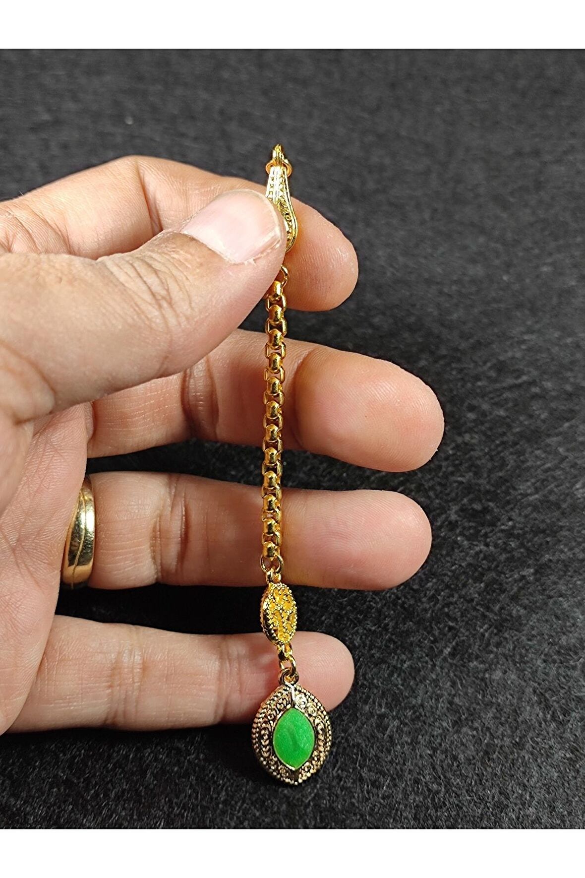 Usta Işçilikli Gümüş Kaplama Tesbih Püskülü