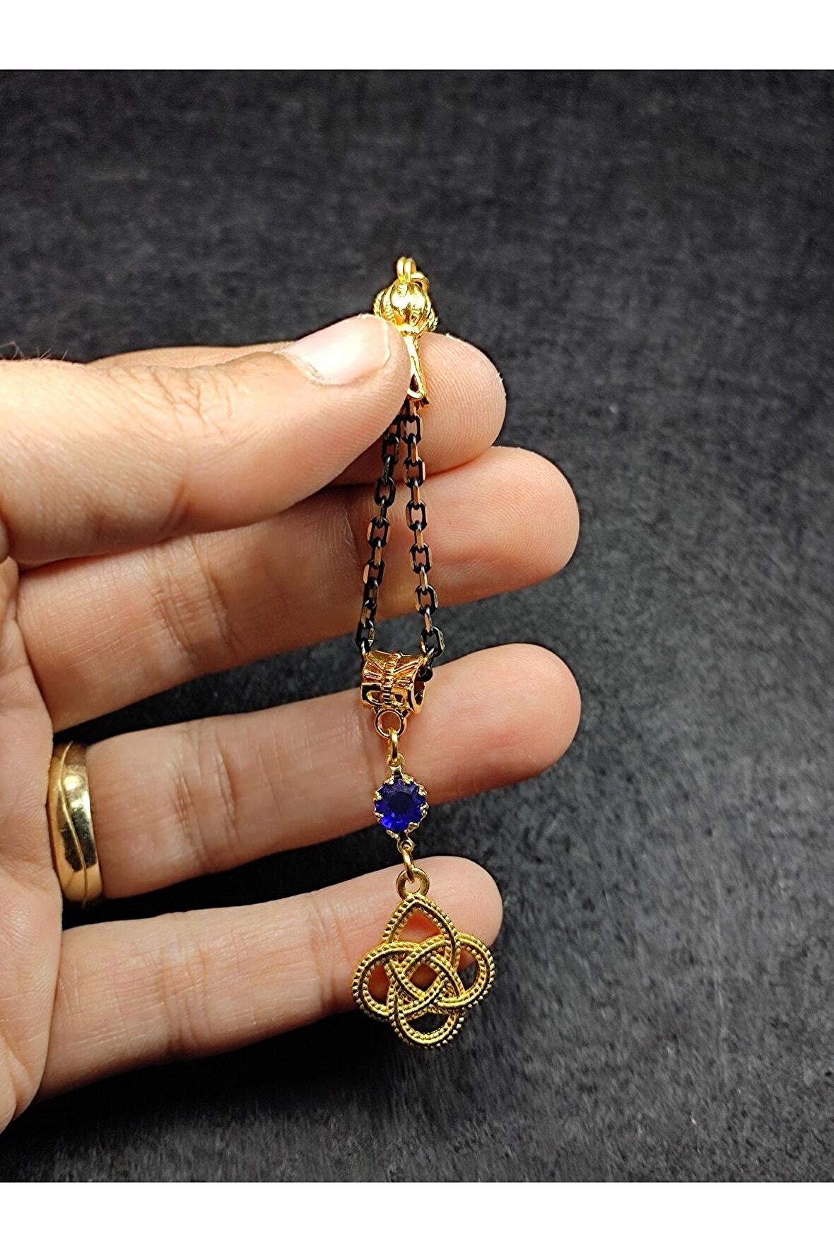 Usta Işçilikli Gümüş Kaplama Tesbih Püskülü