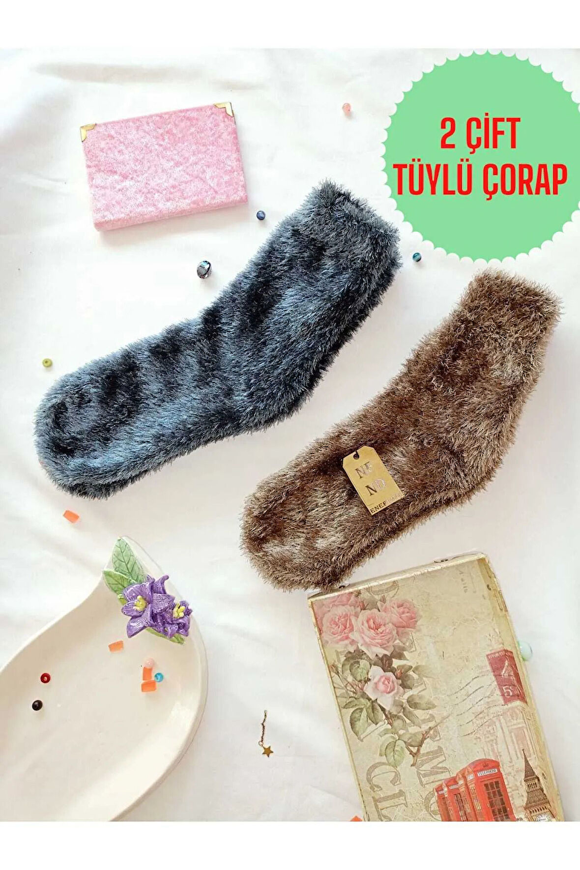 2 ÇİFT TÜYLÜ KIŞLIK TERMAL PATİK DİKİŞSİZ ÇORAP ERKEK KADIN EV-PARTİ ÇORABI MAVİ KAHVERENGİ 36-41.