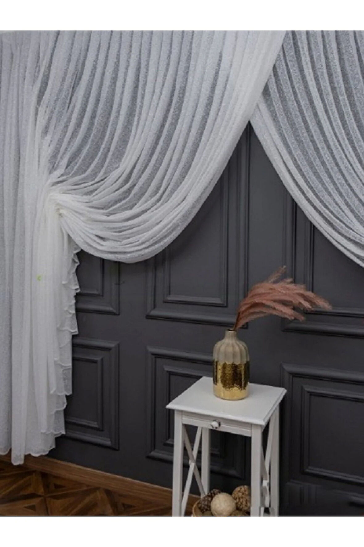 Farbateks Dikim Karlı Yeni Moda Tül Kruvaze Tiyatro Yanki Tül Perde