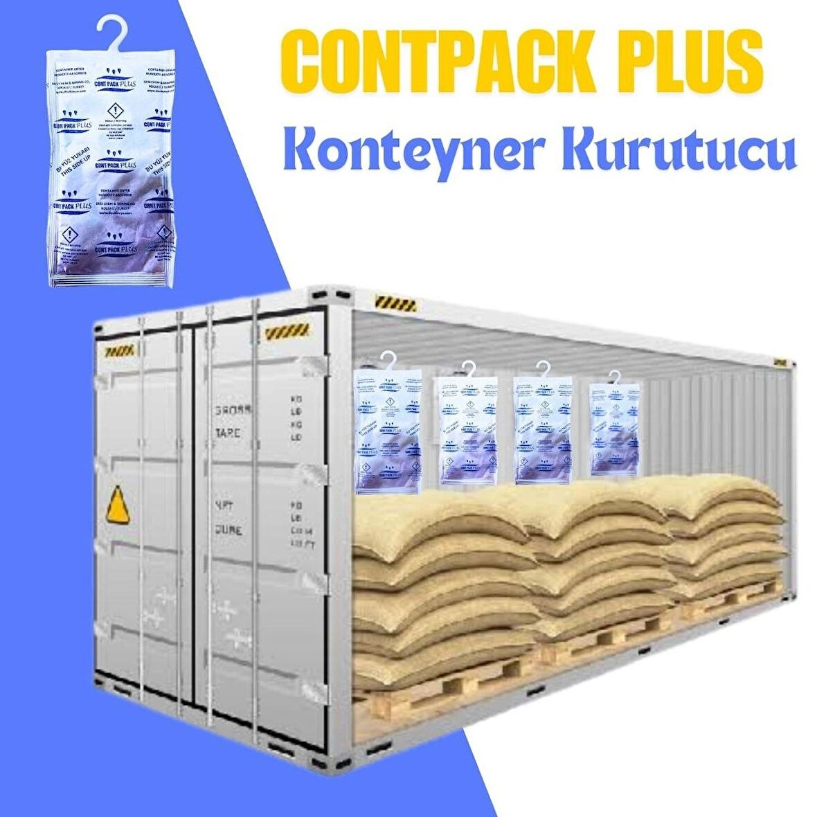 Contpack Plus Askısız Nem Alıcı Rutubet Engelleyici Konteyner Kurutucu 5 Adet 1900 Gr.