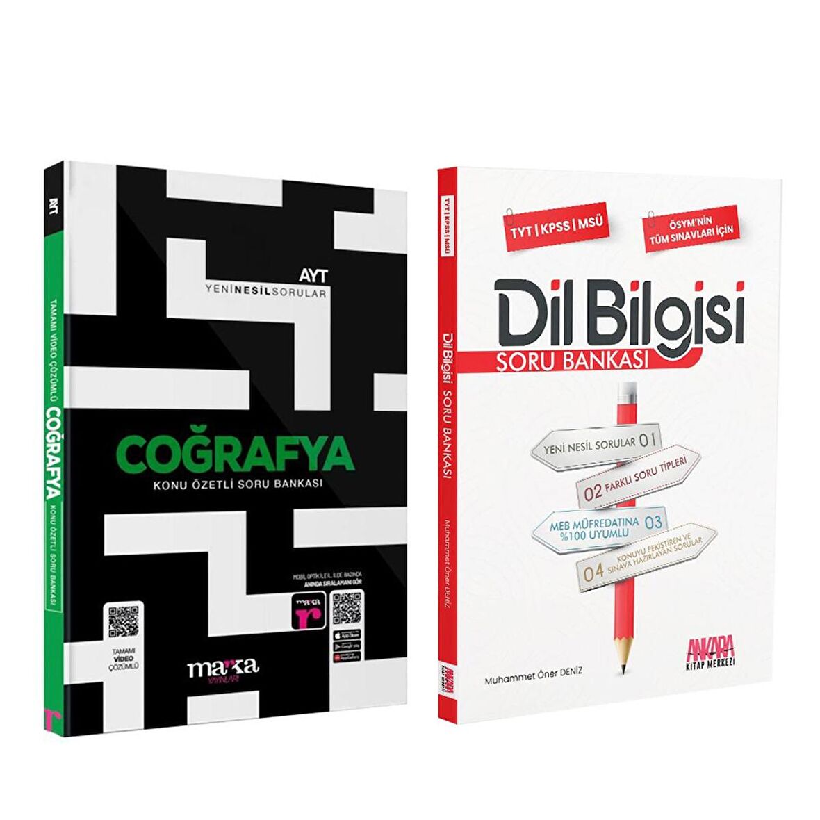 Marka AYT Coğrafya ve AKM Dil Bilgisi Soru Bankası Seti 2 Kitap