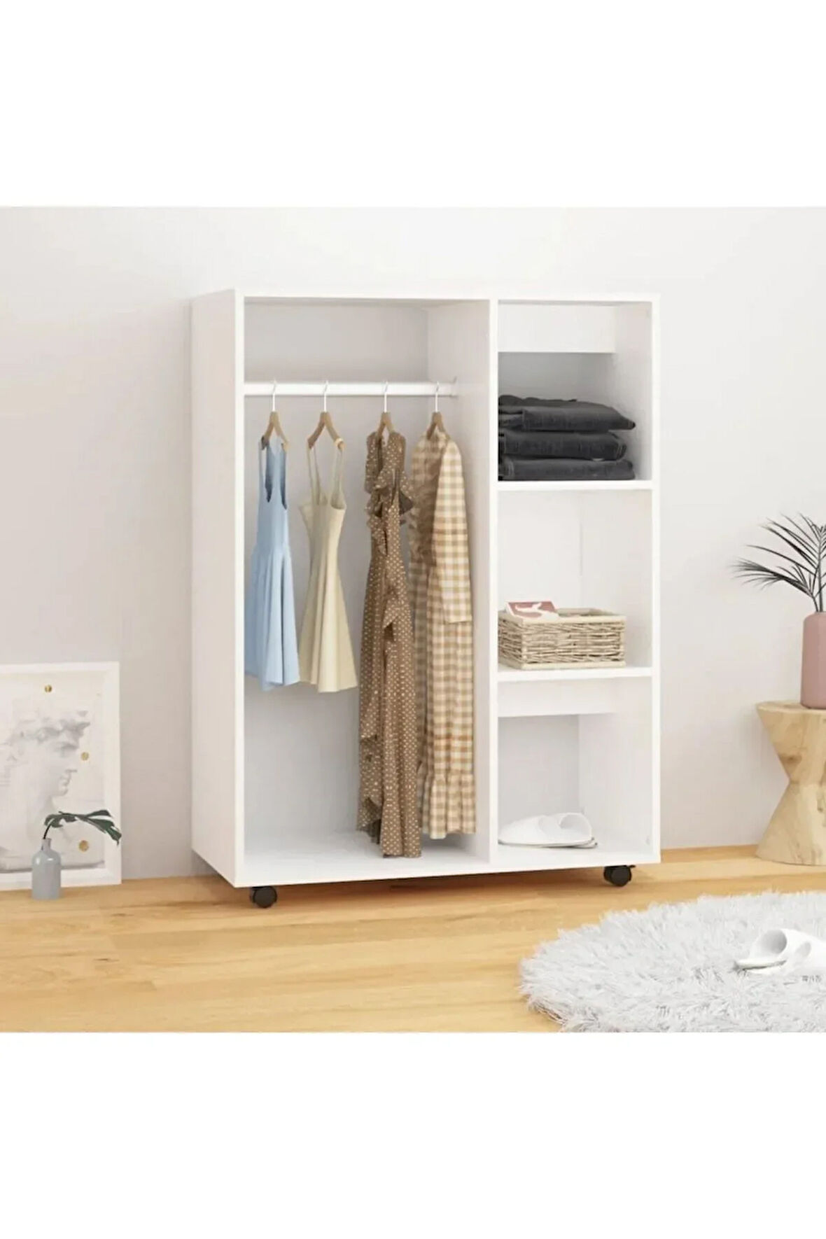 Alisa Giyinme Dolabı - Çok Amaçlı Dolap - Gardırop 80 Cm Açık Giyinme Dolabı