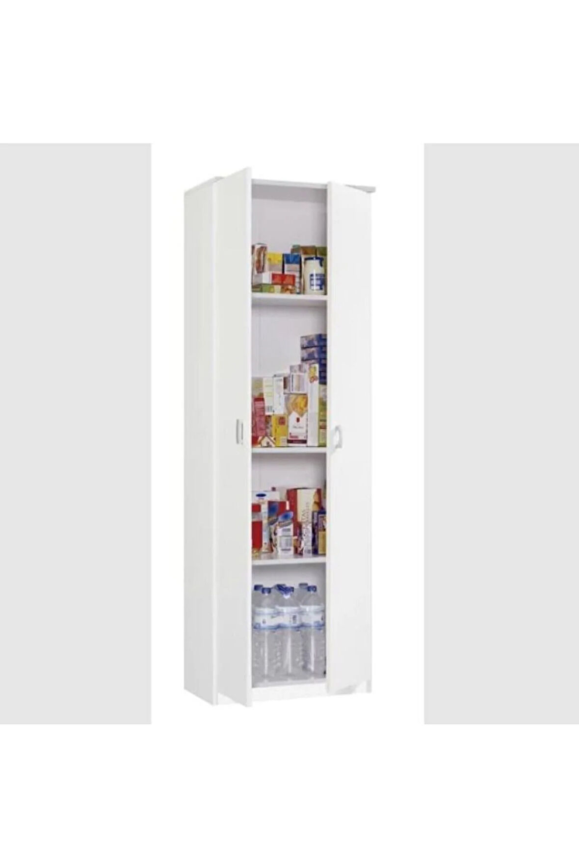 Tane Çok Amaçlı Dolap,4 Raflı, 2 Kapaklı Mutfak Dolabı Kiler Dolabı Banyo Dolabı