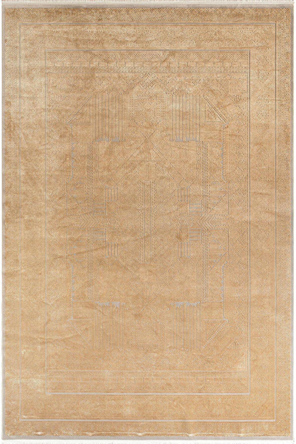 Royal Halı Bearny TD01B Turuncu Krem Viskon Akrilik Yumuşak Dokulu Modern Halı