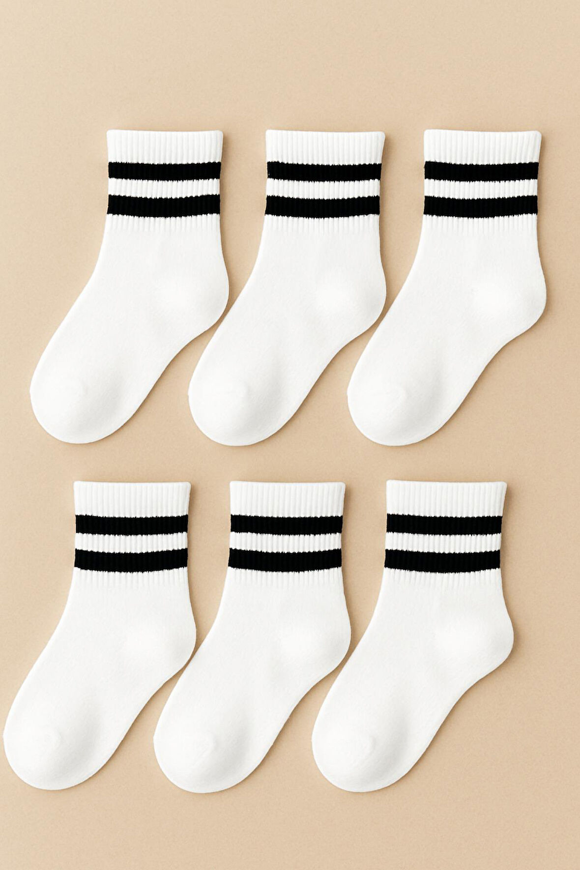 6 Çift Burun Dikişsiz Çemberli Tenis Çocuk Soket