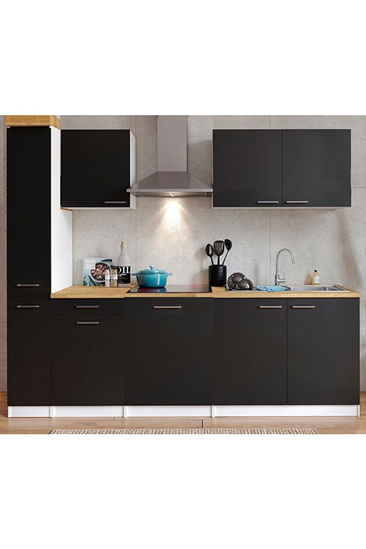 Pars Mutfak 280 Cm Tezgah Dahil-Kiler Dahil Siyah