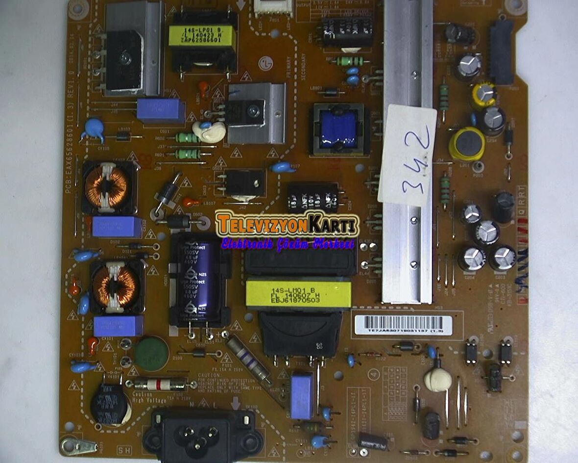EAX65628601 (1.3), EAY63071903, LGP3942I-14PL1-IT, LG 42LB580N, Power Board, Besleme, LC420DUN-FGA4