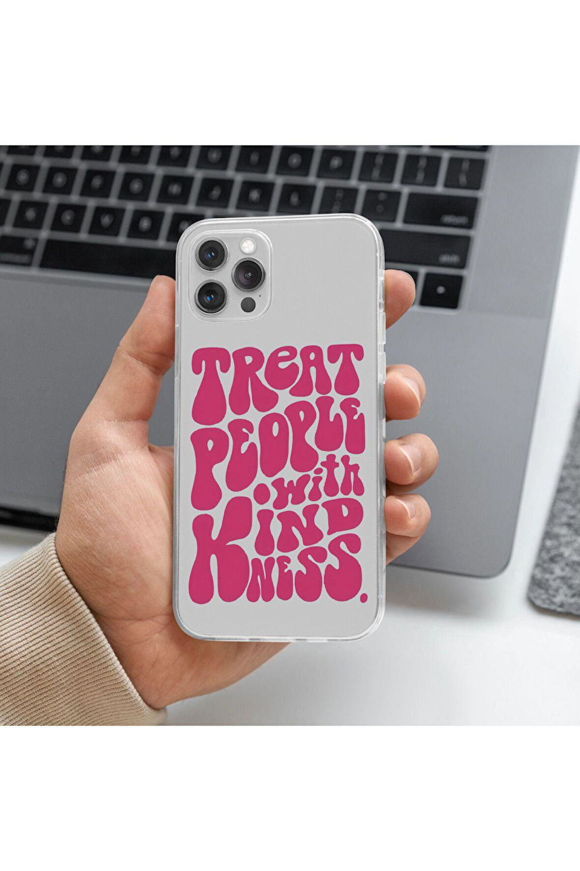 Tecno Camon 19 Pro Uyumlu Treat People Tasarımlı Premium Şeffaf Telefon Kılıfı