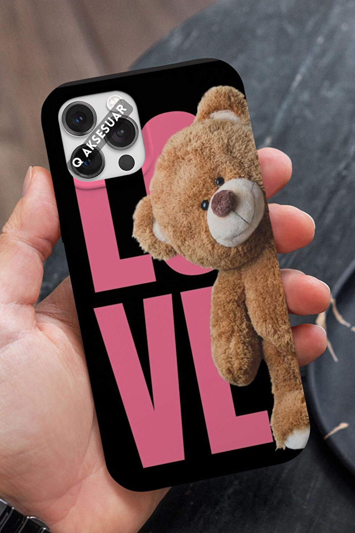 Tecno Pova 6 Uyumlu Love Ayıcık Tasarımlı Premium Telefon Kılıfı