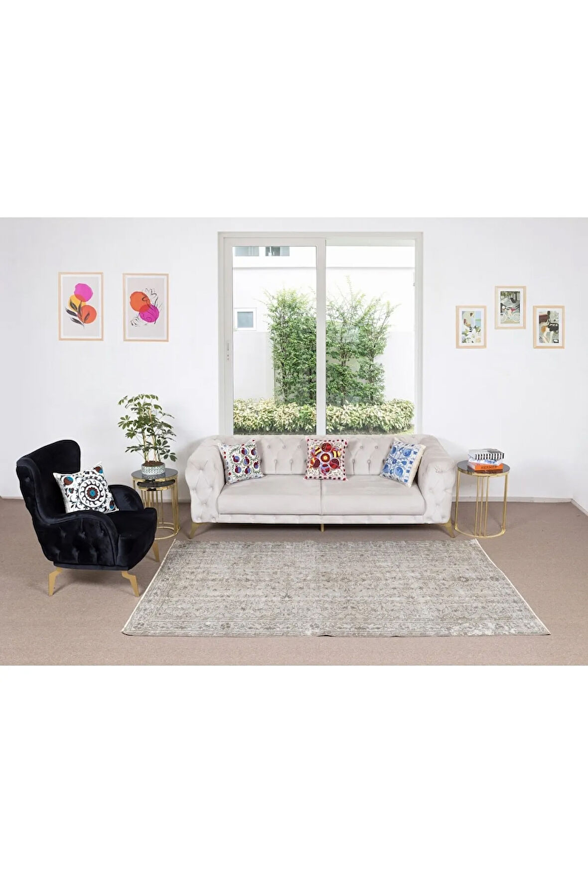 157x250 Cm El Dokuması Yeniden Boyanmış Eski Türk Halısı, Modern Gri El Yapımı Yünlü Halı