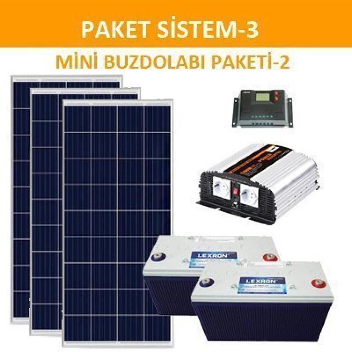 MİNİ BAĞ EVİ GÜNEŞ ENERJİSİ SOLAR PAKETİ 1200W İNVERTER 170W GÜNEŞ PANELİ PAKET 3