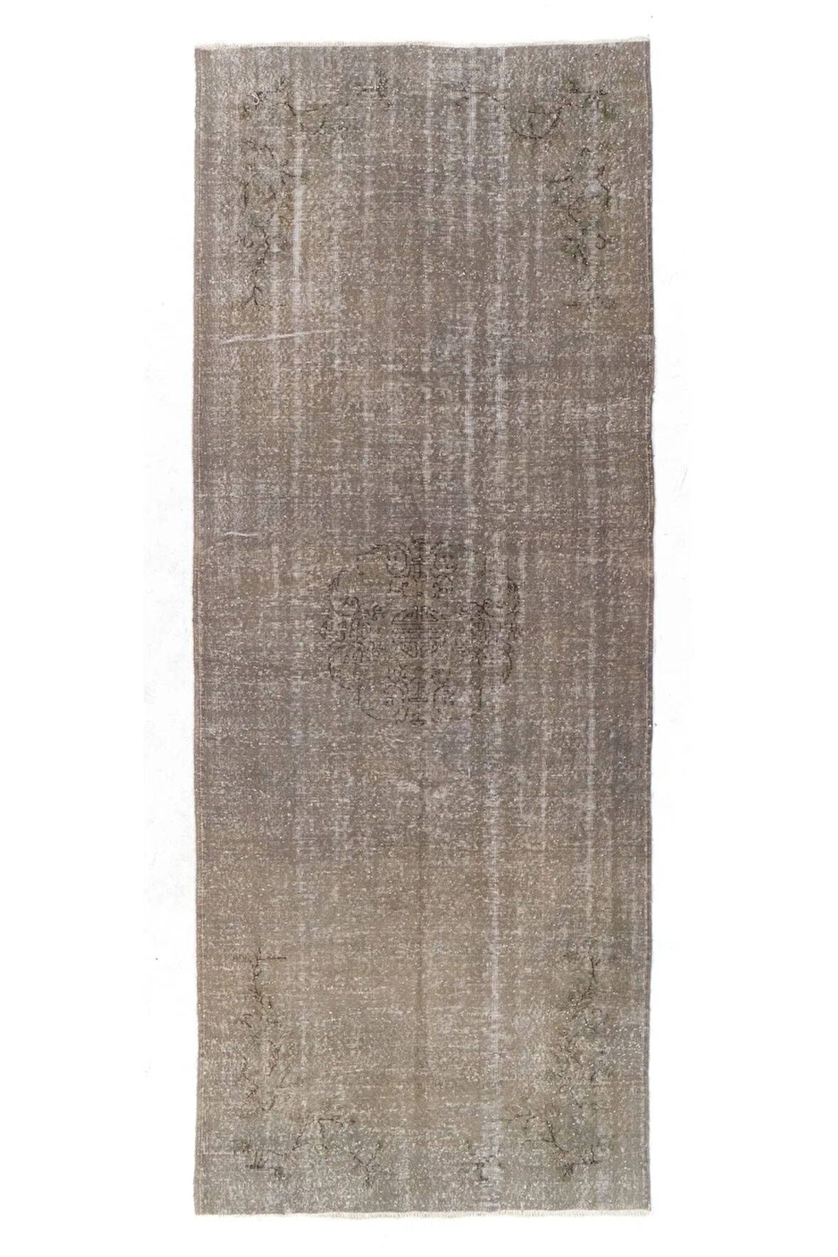 ( 147x377 Cm ) Gri El Dokuması Yolluk Halı, Anadolu Halısı, Gri Yolluk