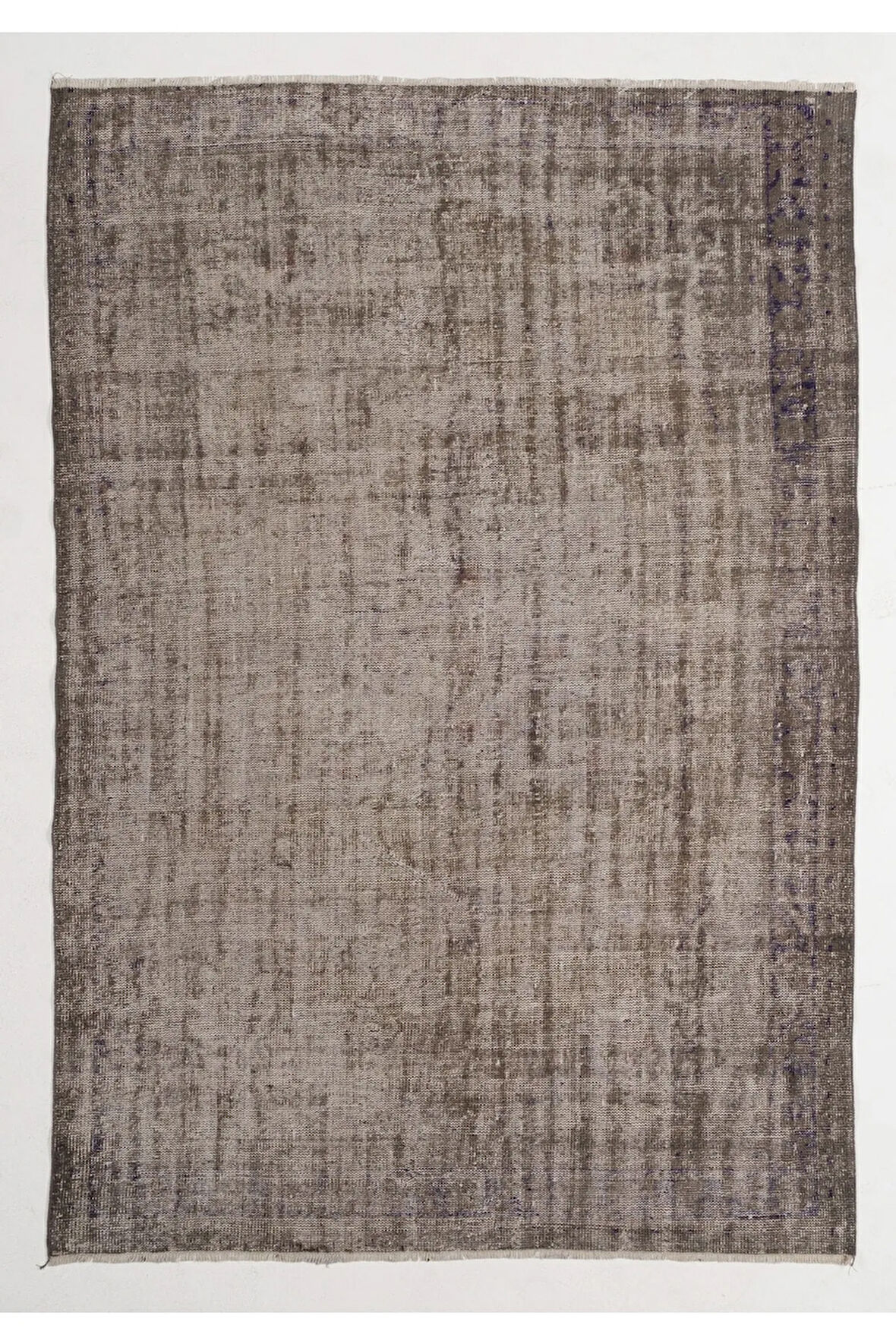 (180 X 258 CM) Kahverengi Tonlarda El Dokuması Anadolu Halısı, Sade Ve Düz Isparta Halısı