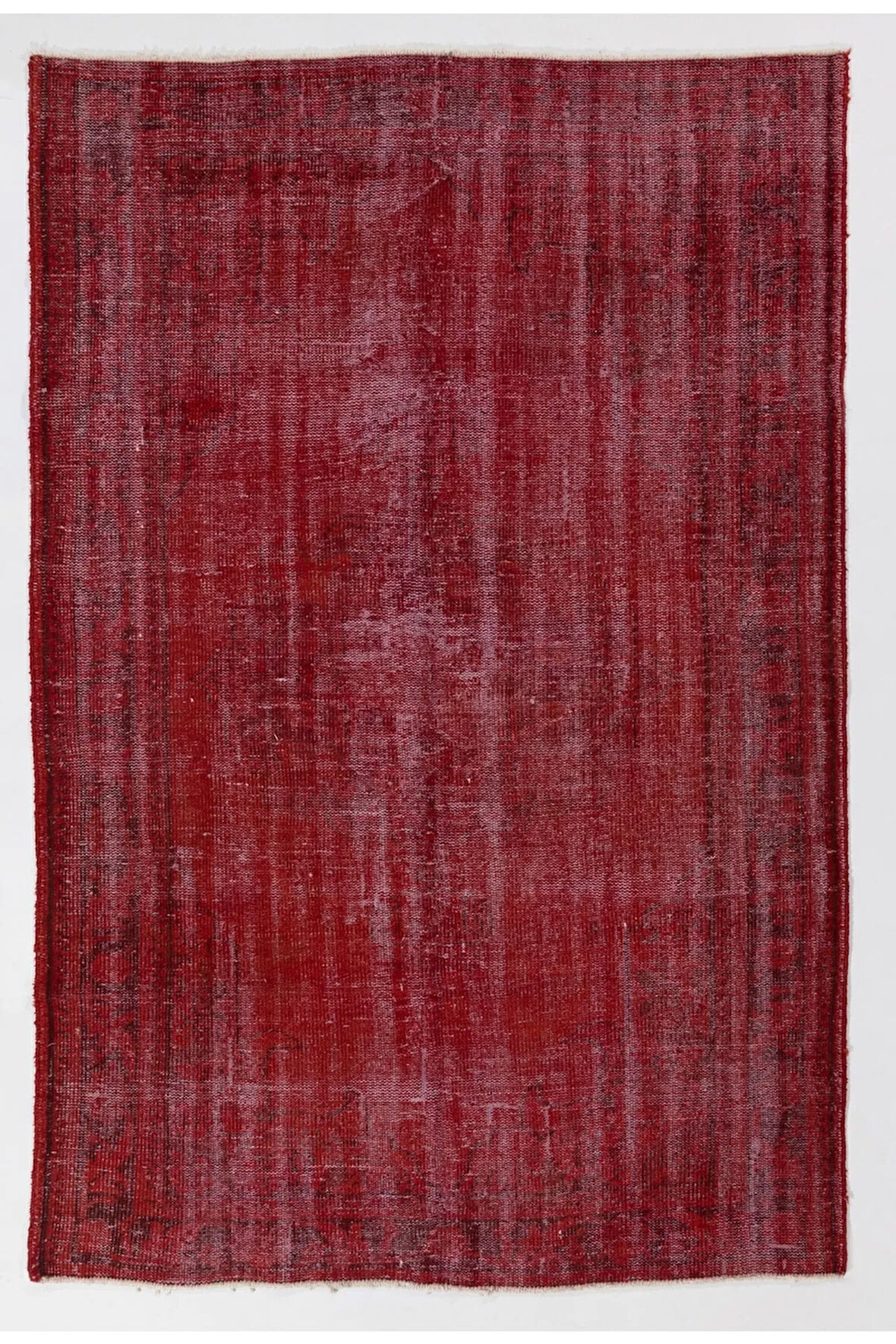 (165 X 250 CM) Kırmızı Renkli El Dokuması Anadolu Halısı, Otantik Ve Modern Halı