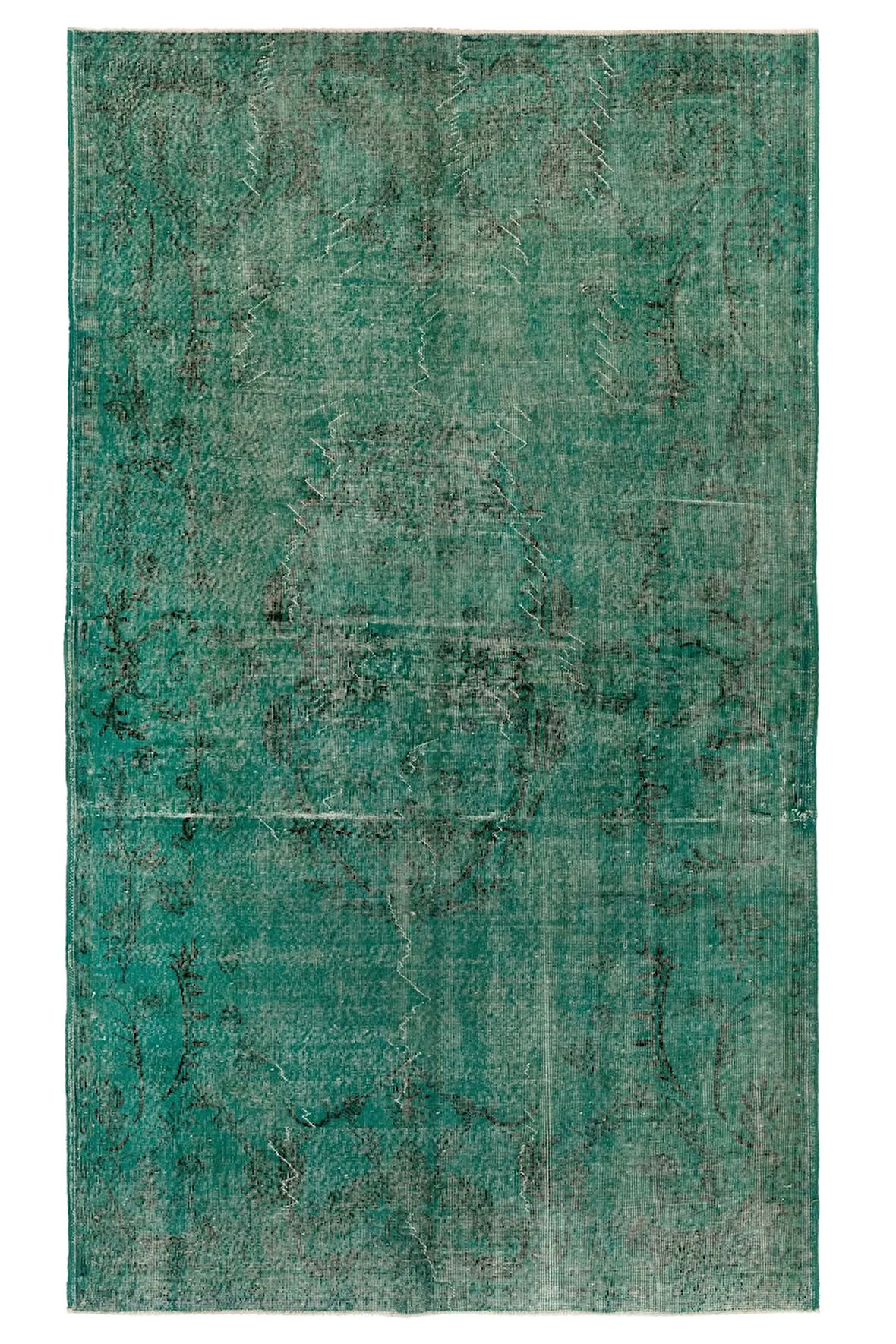 (171 X 276 CM) Yeşil Tonlarda El Dokuması Halı, Modern Isparta Anadolu Halısı