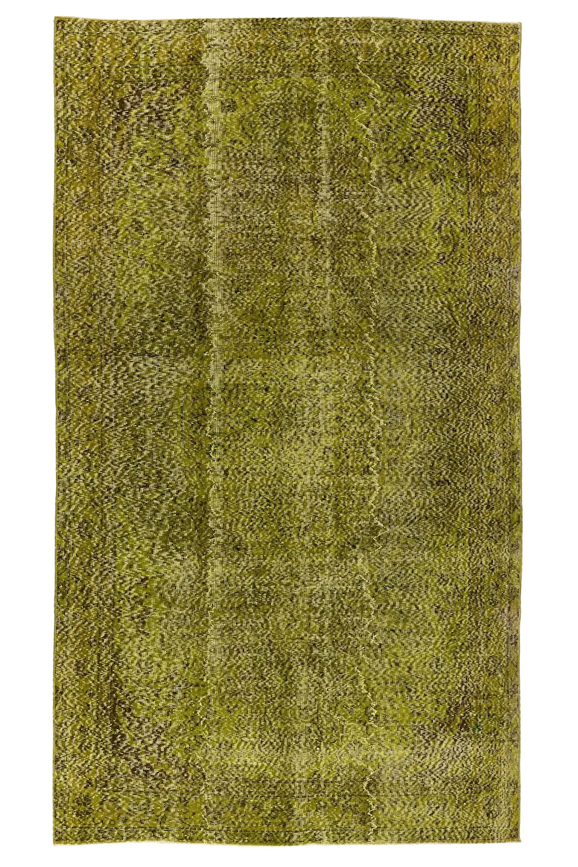 (160 X 280 CM) Yeşil Tonlarda El Dokuması Halı, Modern Ve Sade Isparta Halısı