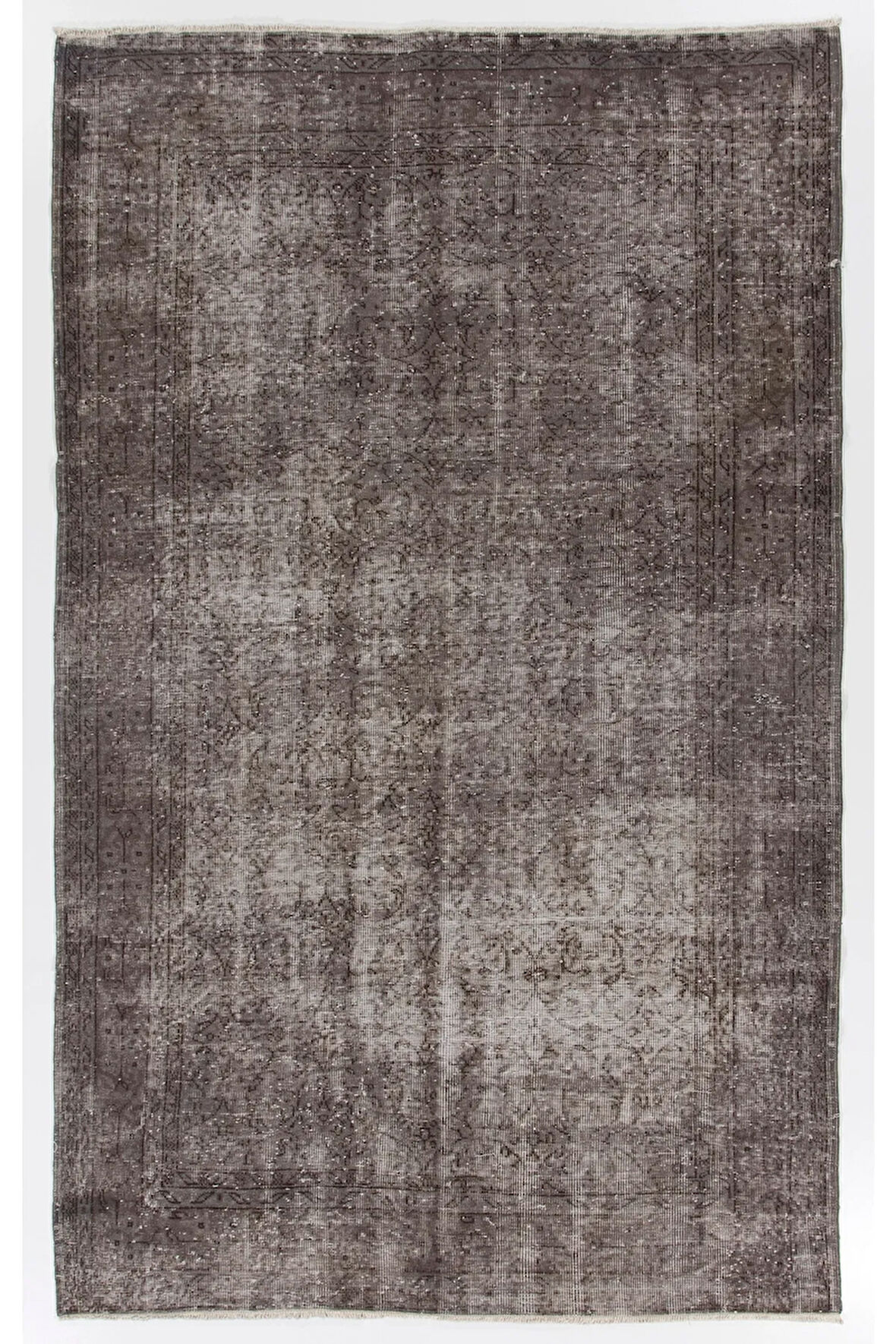 ( 171 X 280 Cm) Gri Renkli Eskimiş Ve Çiçek Desenli Anadolu Halısı, El Dokuması Halı