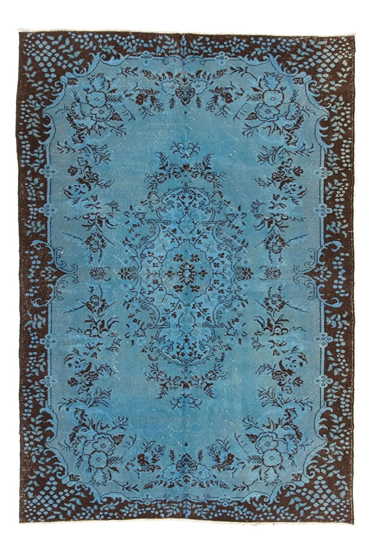 ( 205 X 295 Cm) Mavi Renkli Anadolu Halısı, El Dokuması Anadolu Halısı, Otantik Renkli Halı