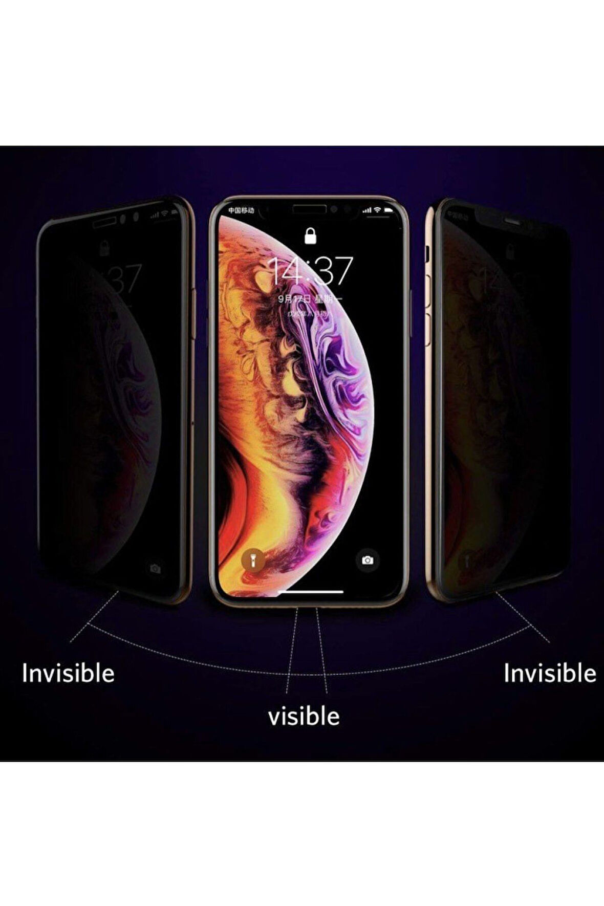 Teknopark Iphone 12 6.1 Privacy Kavisli Hayalet Gizlilik Filitreli Full Ekran Koruyucu