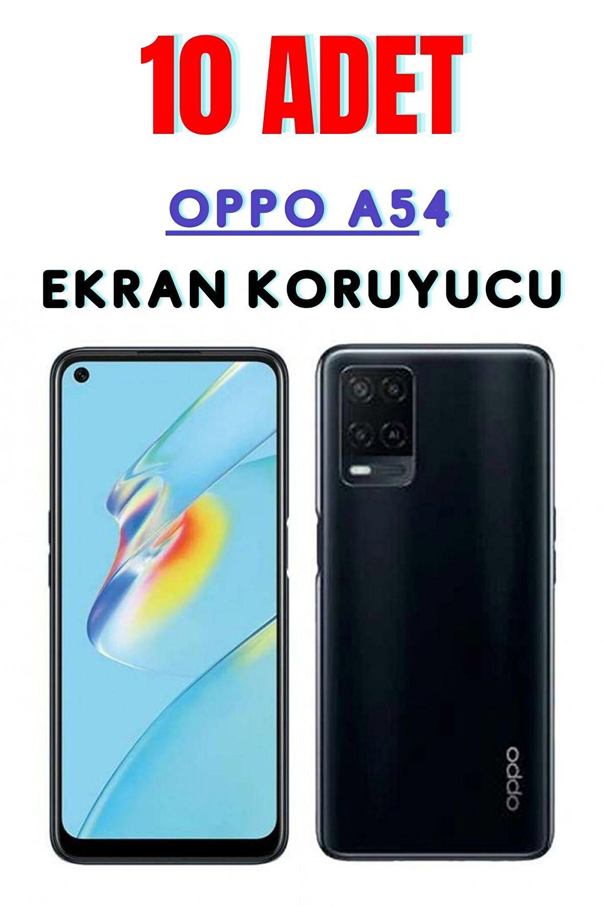 Oppo A54 Temperli Cam Ekran Koruyucu Süper Ekonomik Paket ( 10 Adet )