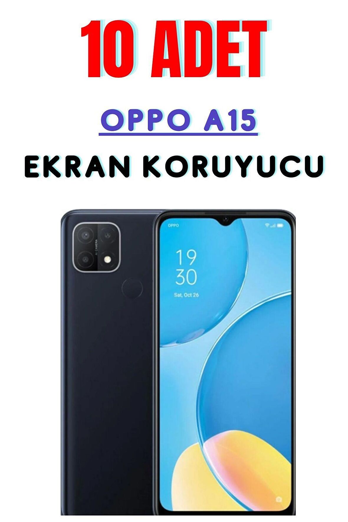 Oppo A15 Temperli Cam Ekran Koruyucu Süper Ekonomik Paket ( 10 Adet )