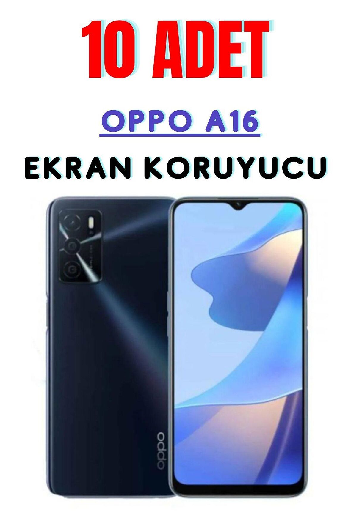 Oppo A16 Temperli Cam Ekran Koruyucu Süper Ekonomik Paket ( 10 Adet )