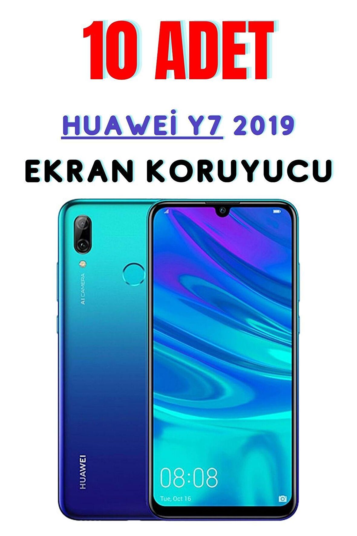 HUAWEi Y7 2019 Temperli Cam Ekran Koruyucu Süper Ekonomik Paket ( 10 Adet )