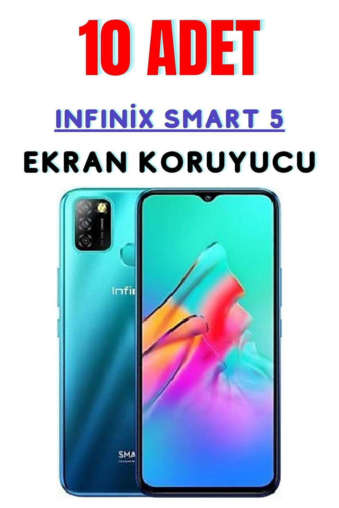 Infinix Smart 5 Temperli Cam Ekran Koruyucu Süper Ekonomik Paket ( 10 Adet )