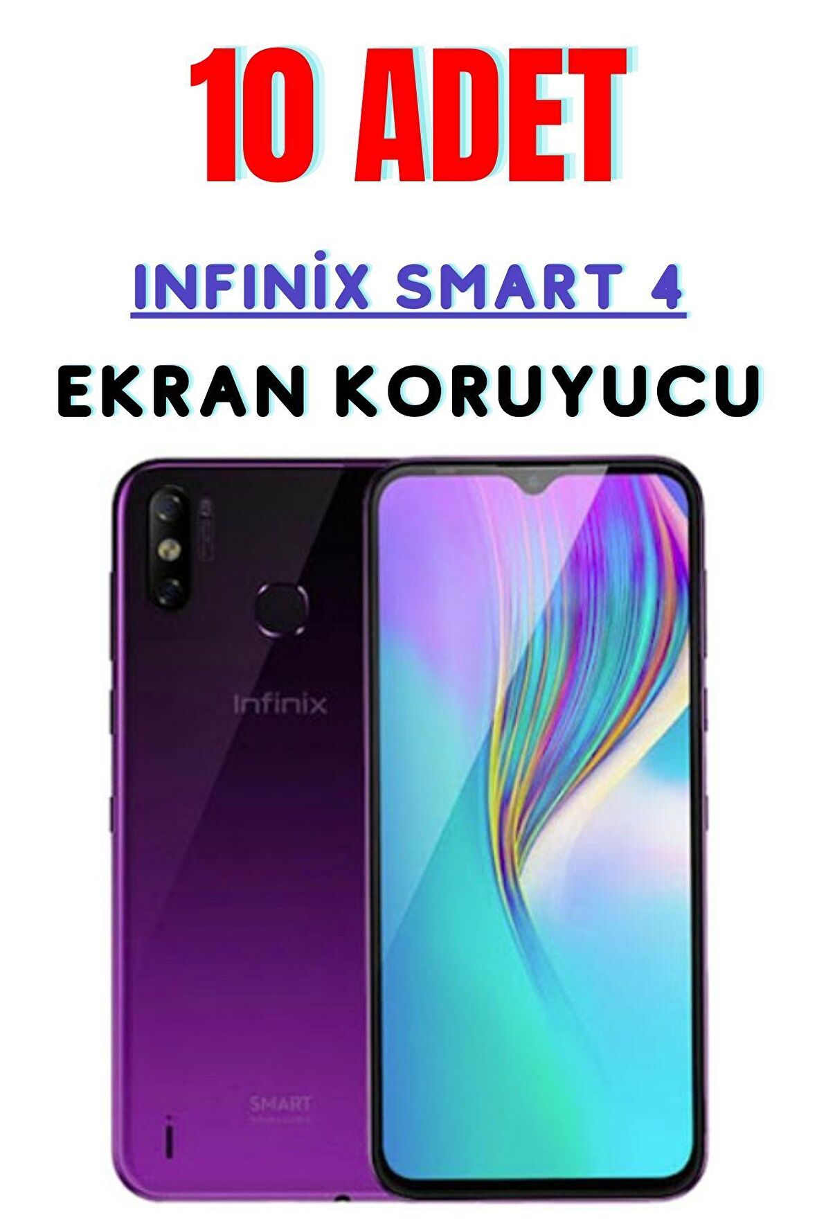 Infinix Smart 4 Temperli Cam Ekran Koruyucu Süper Ekonomik Paket ( 10 Adet )