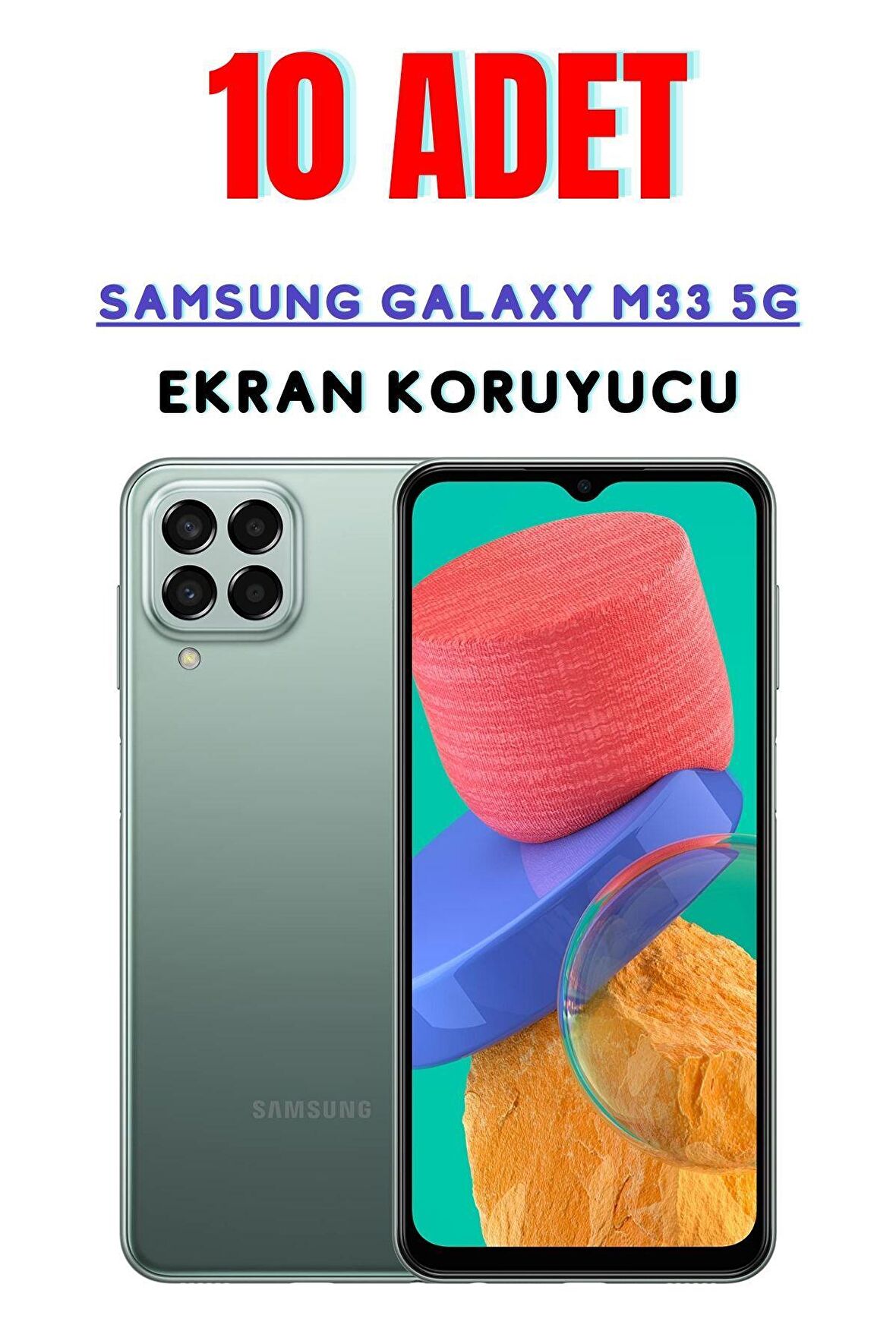 Samsung Galaxy M33 5G Temperli Cam Ekran Koruyucu Süper Ekonomik Paket ( 10 Adet )