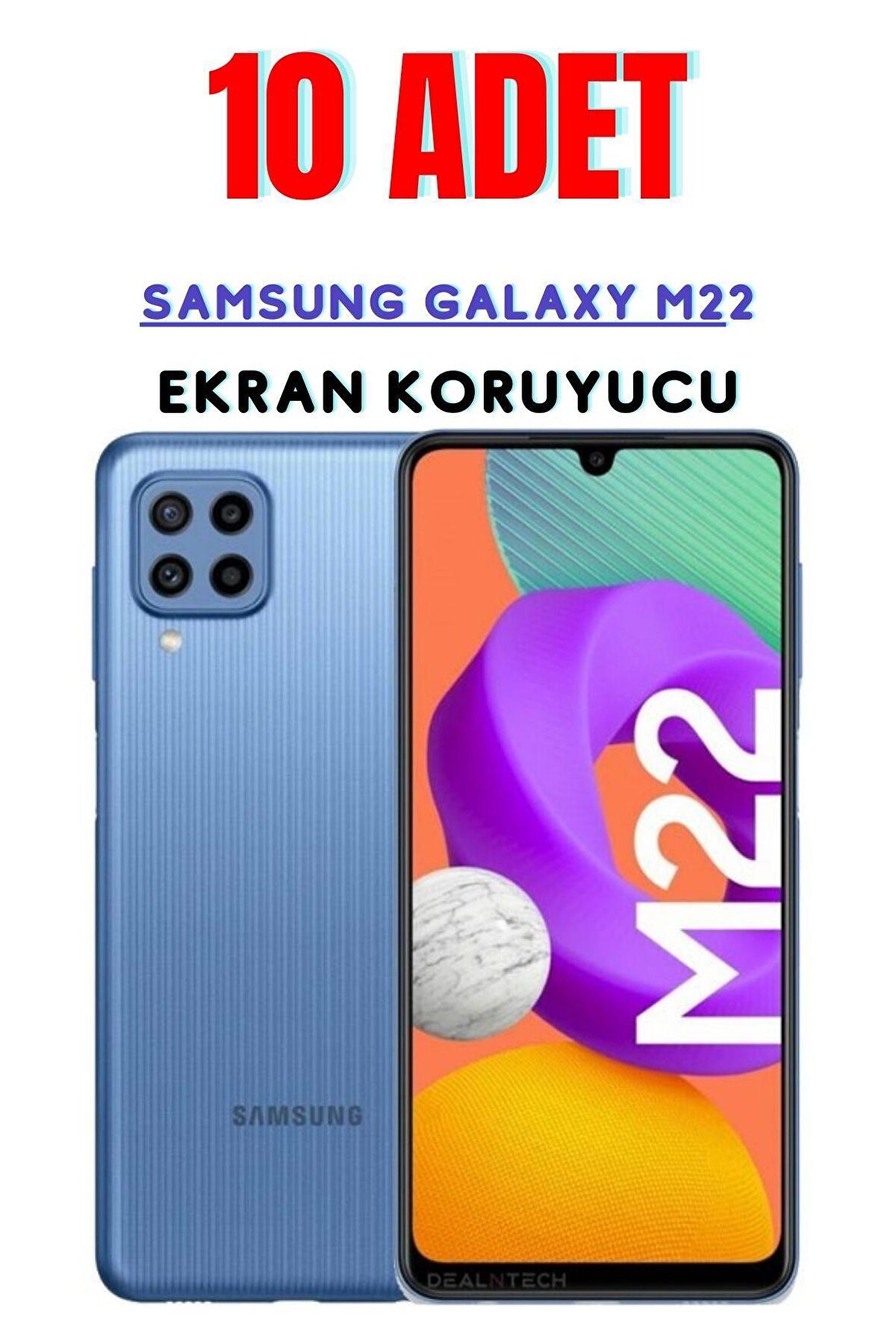 Samsung Galaxy M22 Temperli Cam Ekran Koruyucu Süper Ekonomik Paket ( 10 Adet )