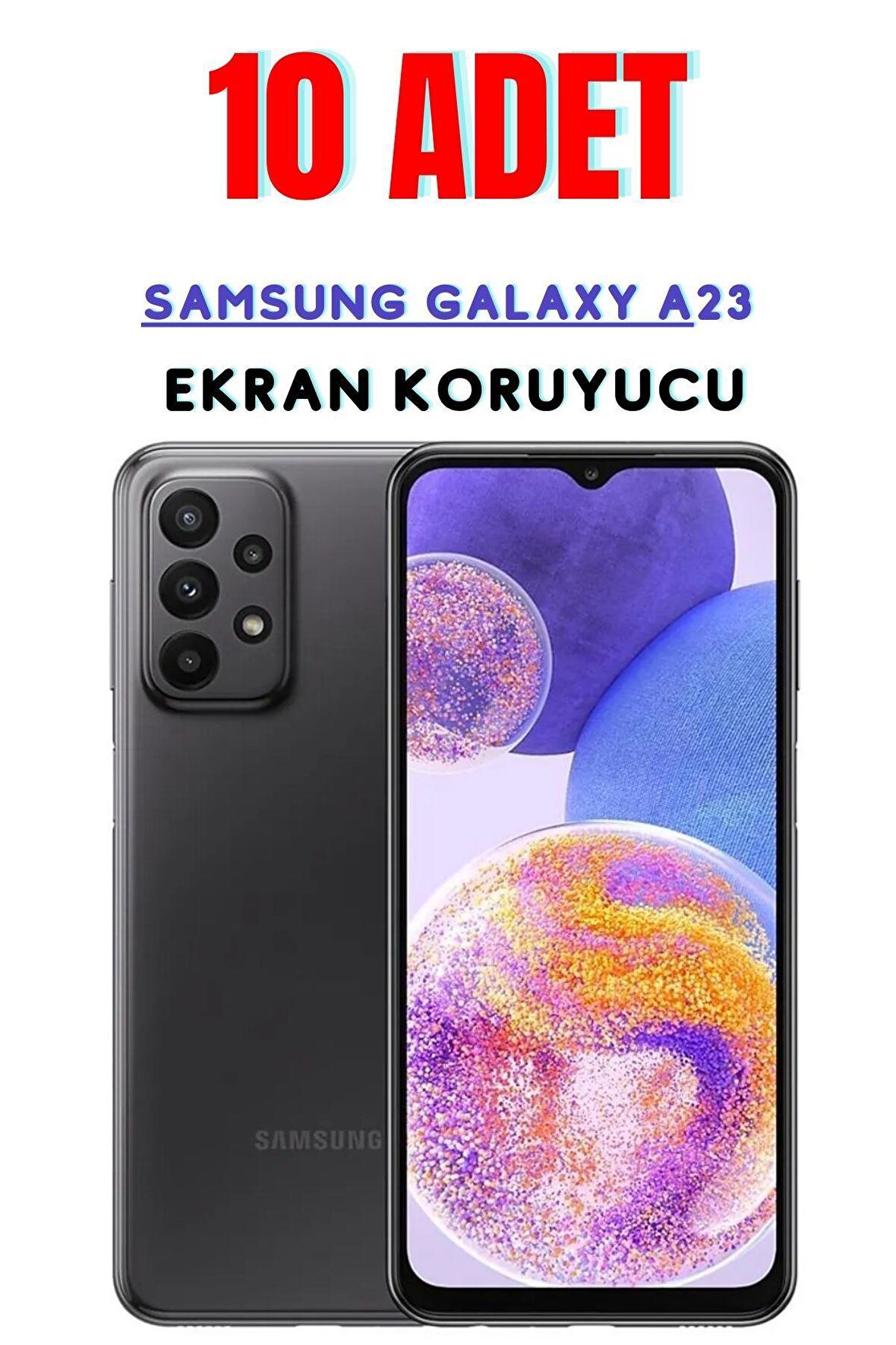 Samsung Galaxy A23 Temperli Cam Ekran Koruyucu Süper Ekonomik Paket ( 10 Adet )