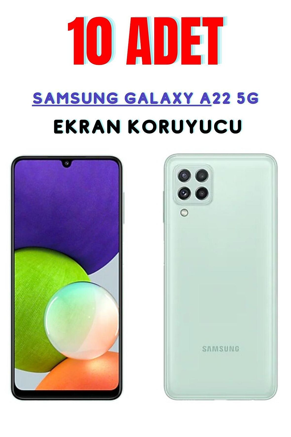 Samsung Galaxy A22 5G Temperli Cam Ekran Koruyucu Süper Ekonomik Paket ( 10 Adet )