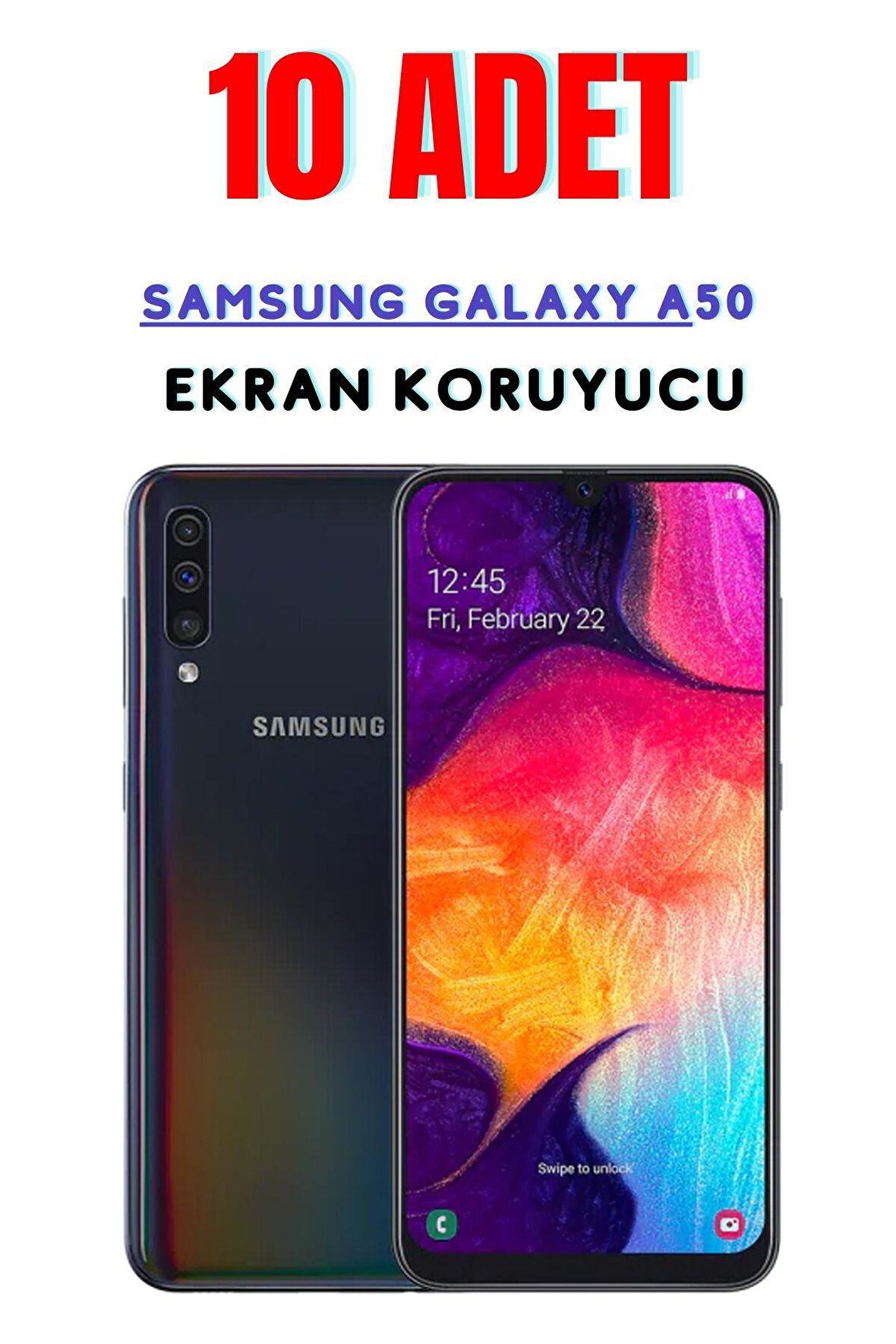 Samsung Galaxy A50 Temperli Cam Ekran Koruyucu Süper Ekonomik Paket ( 10 Adet )