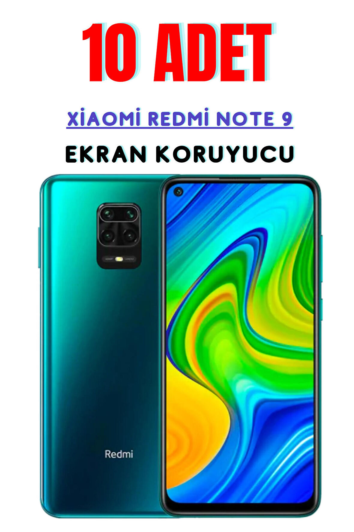 Xiaomi Redmi Note 9 Temperli Cam Ekran Koruyucu Süper Ekonomik Paket ( 10 Adet )