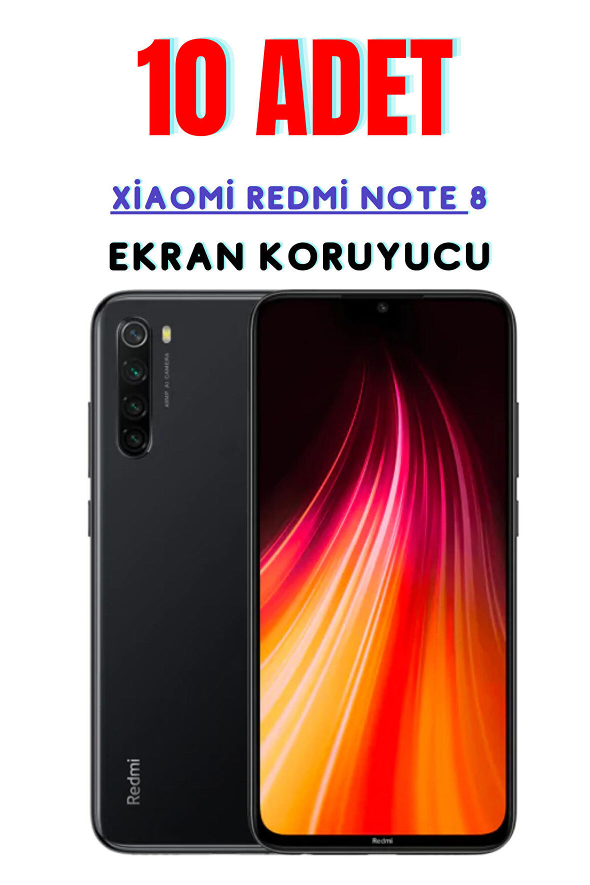 Xiaomi Redmi Note 8 Temperli Cam Ekran Koruyucu Süper Ekonomik Paket ( 10 Adet )