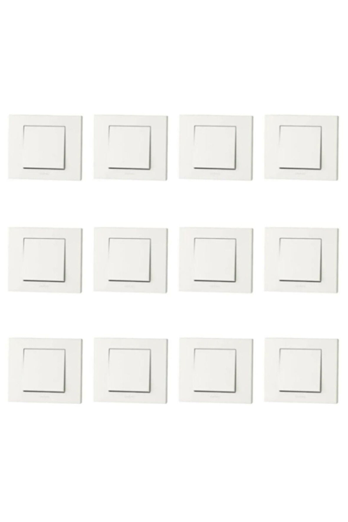 12 Adet Ovivo Grano Beyaz Tekli Anahtar Çerçeve Dahil**