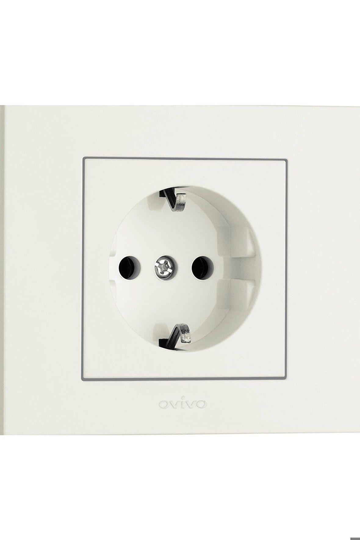 Ovivo Grano Beyaz Topraklı Priz Çerçeve Dahildir**