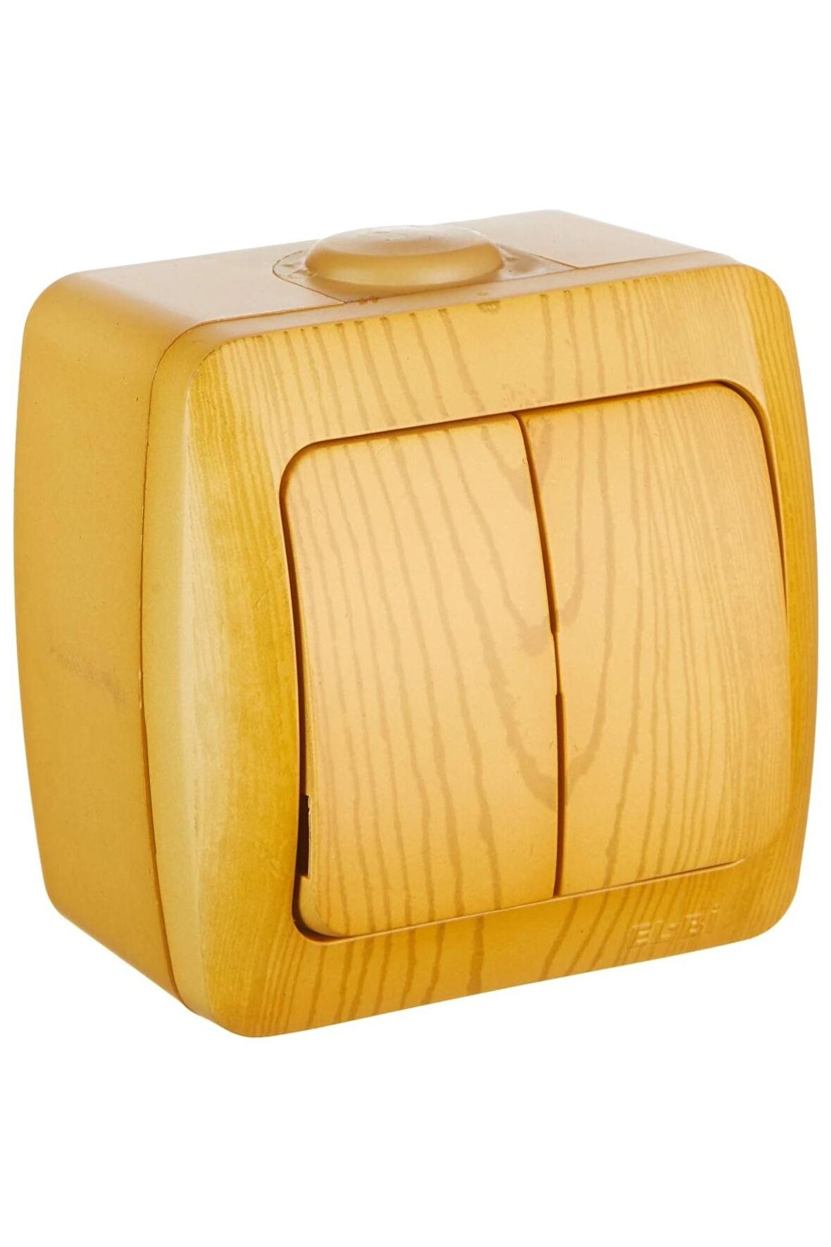 5 Adet Sıva Üstü Kayın Ahşap Renkli Komütatör İkili Anahtar Alsu / Elbi