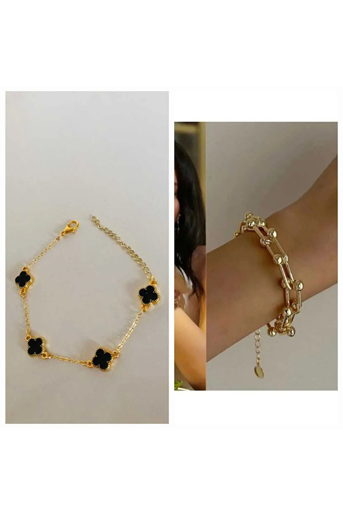 Yalı Çapkını Pelo Bileklik + Çift Taraflı Yonca set