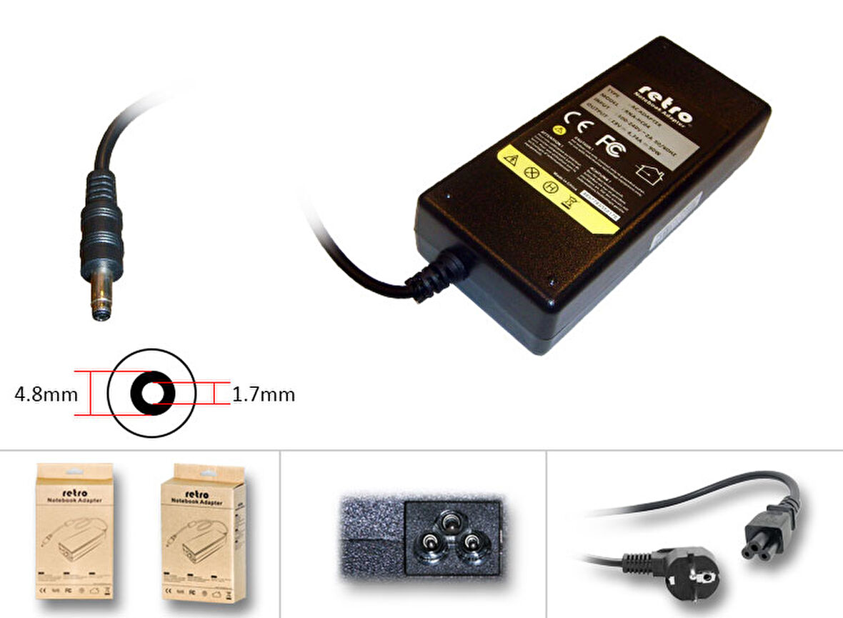 RNA-HC04  Hp Compaq 90W Siyah Uç Notebook Adaptör RNA-HC04