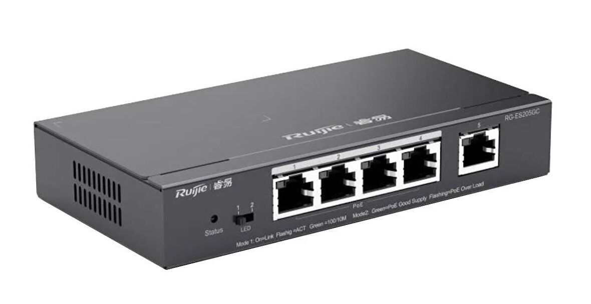 REYEE RG-ES205GC 5 PORT 10/100/1000 YONETILEBILIR SWITCH