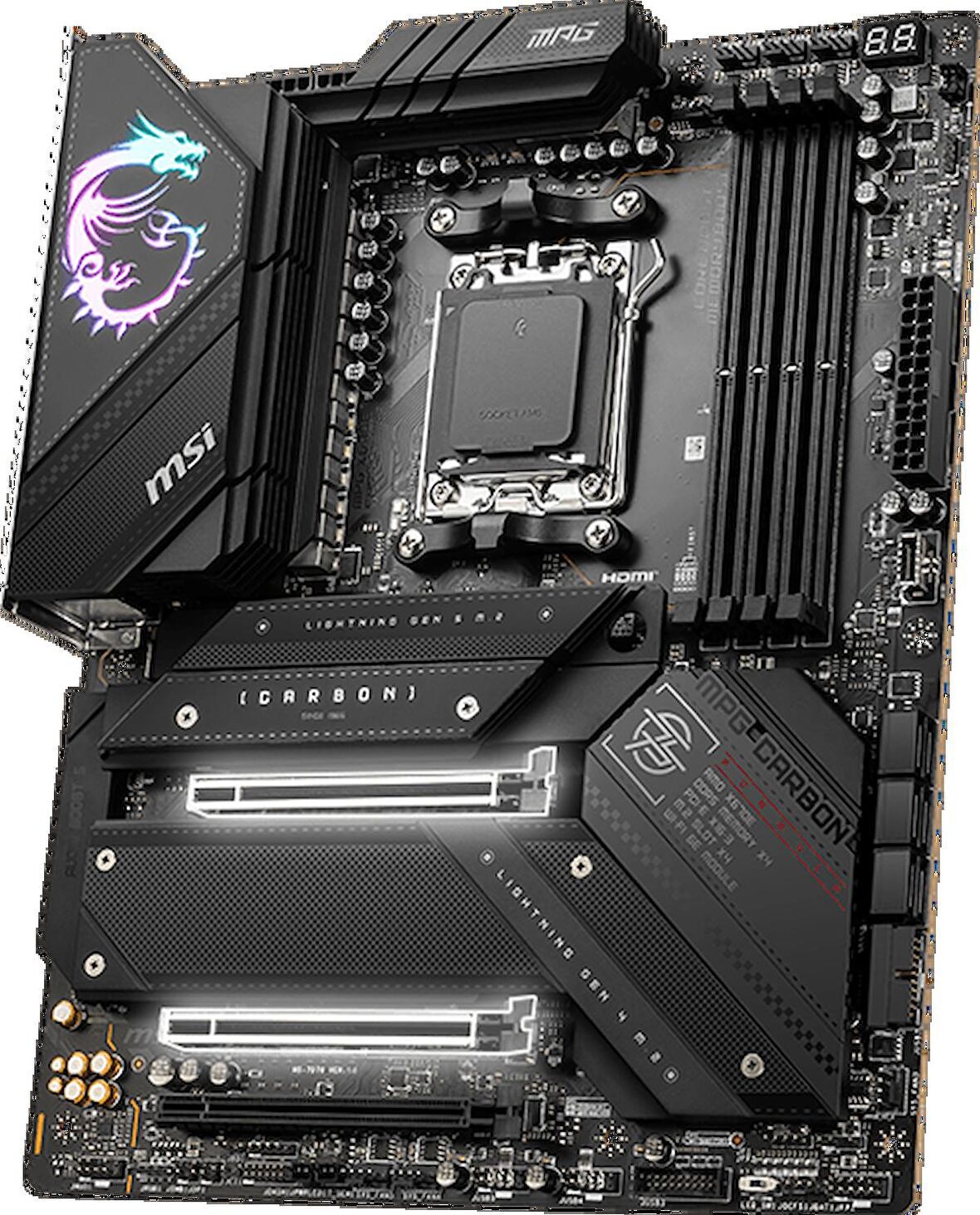 MPG X670E CARBON WIFI AM5 DDR5 4x M.2 USB 3.2 HDMI DP 2.5G LAN AMD WIFI 6E RGB ATX
