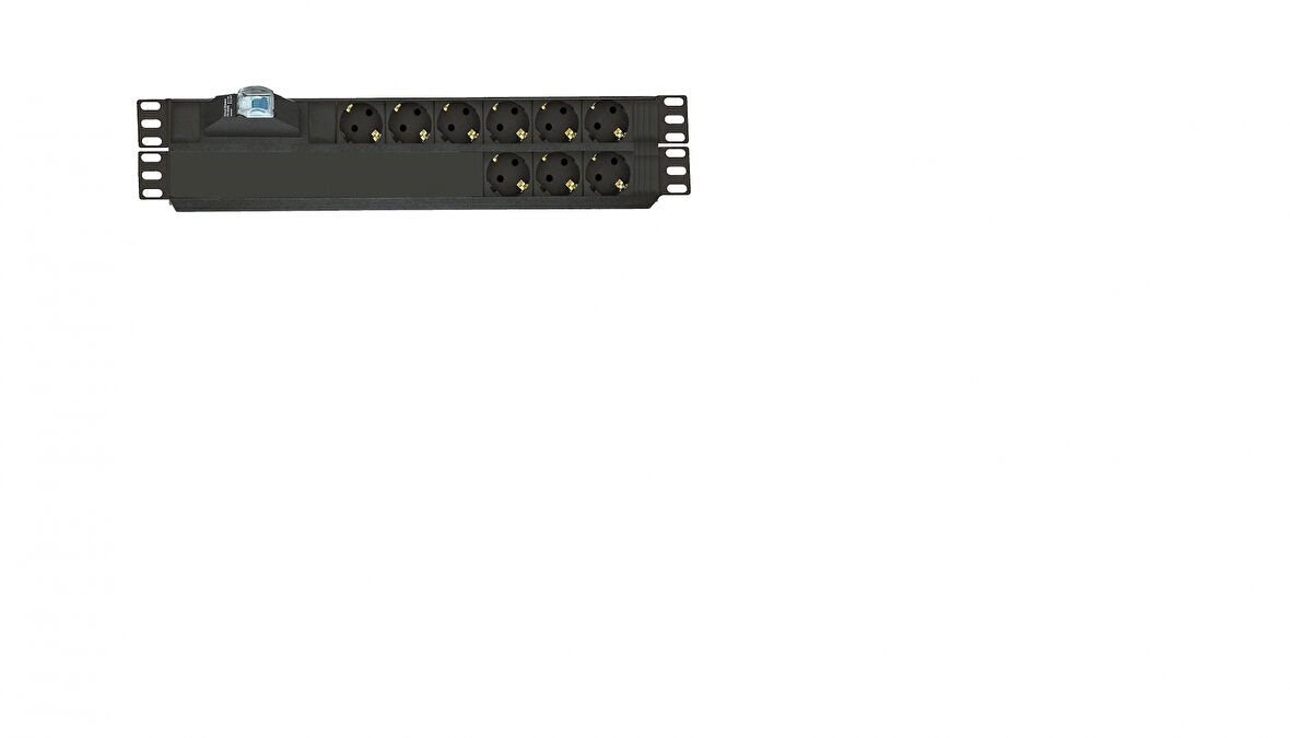 LN-PRZ-SGT-2U9P-SC 9xDIN49440 Soketli Schuko Grup Priz, 19? 2U, aluminyum profil gövdeli, 1